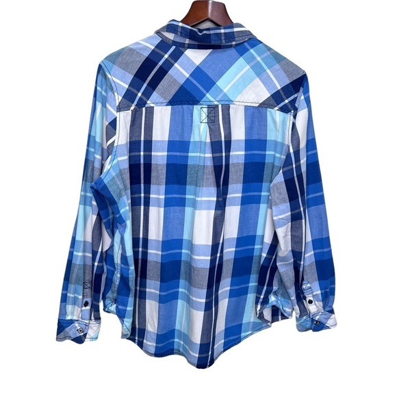 Pennington's DC Jeans Blue Plaid Button Down Shirt Size 1x - Picture 2 of 9